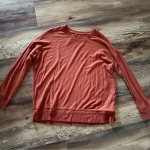 Time and Tru Women's Long Sleeve Top - Rust